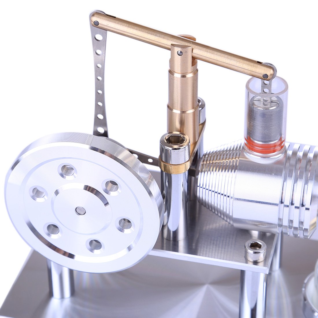 Balanced Stirling Engine Science Kit - Stainless Steel Educational Model Toy Single Cylinder Stirling Engine Diyengmod