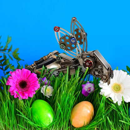 Steampunk Easter Bunny 3D Metal Puzzle Kit - 500+ Piece DIY Assembly Model with Hidden Egg Surprises 3D Puzzle Model Kit Diyengmod