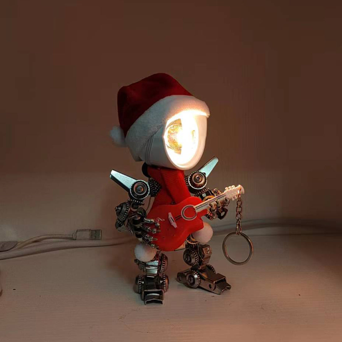 Christmas 3D Metal Mechanical Punk Guitarist Robot Ambient Lamp Assembly Kit - 366PCS for All Ages 3D Puzzle Model Kit Diyengmod