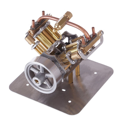 Mini V4 DIY Steam Engine Model Kit - Compact Metal Replica for Educational Use Steam Engine Diyengmod