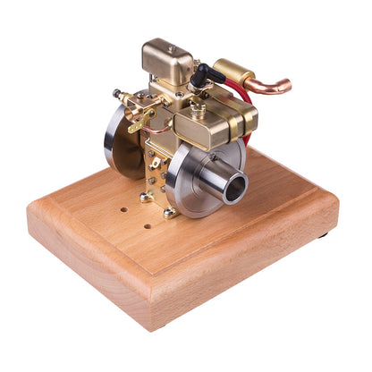 M12B 1.6cc Mini Water-Cooled Single-Cylinder 4-Stroke Gas Engine Model with Wooden Base Engine Models Diyengmod