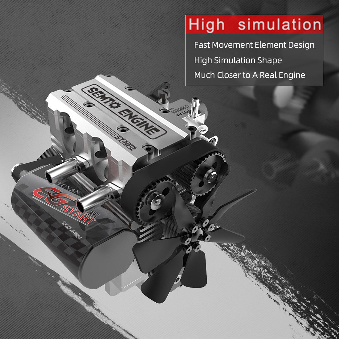 SEMTO ST-NF2 7.0cc Air-Cooled Nitro Engine Model Kit - Mini Inline Double-Cylinder Four-Stroke RC Engine Diyengmod