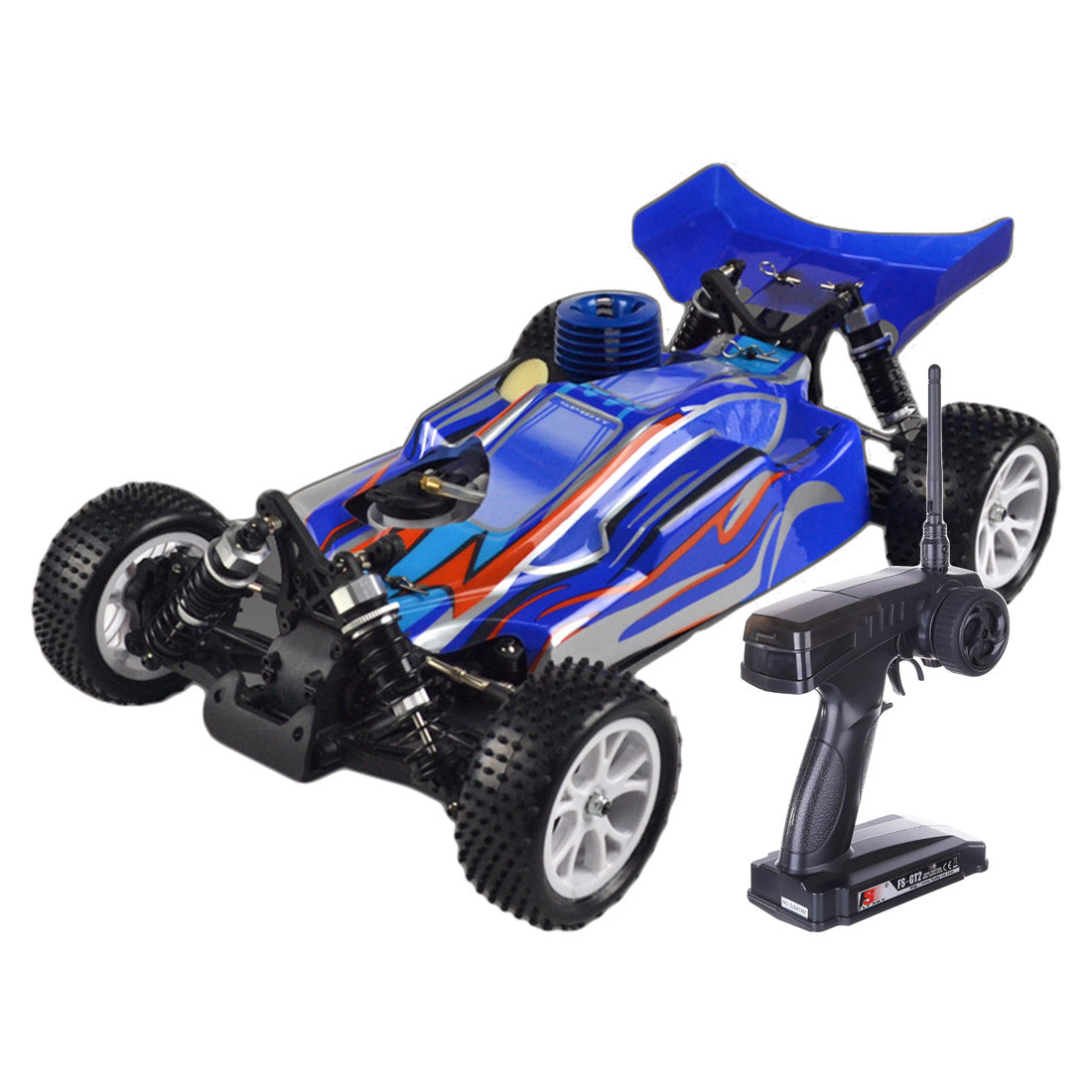 VRX RH1007 Nitro 1/10 Scale 4WD High-Speed Off-Road RC Truck - RTR, Blue RC Car Diyengmod Blue