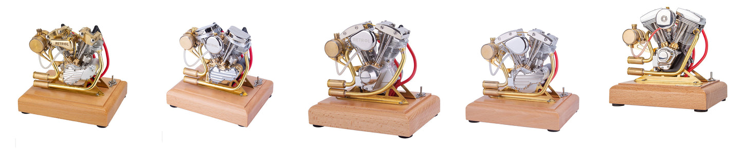 RETROL 4.2CC V-Twin Antique Gasoline Engine Model for Motorcycle Collectors and DIY Enthusiasts Diyengmod