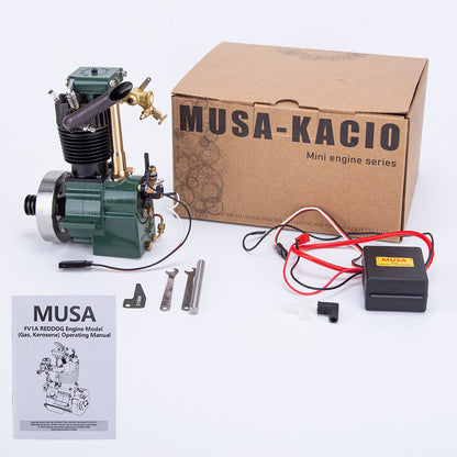 MUSA FV1A 7cc Vertical Single Cylinder Four-Stroke Gasoline Engine - Retro Flathead Design for Model Boats Engine Models Diyengmod