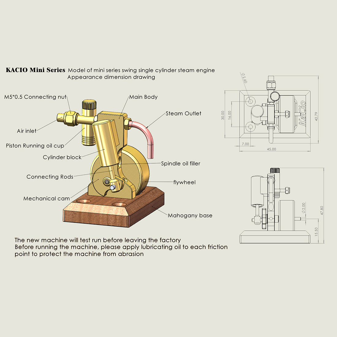 Mini DIY Swing Steam Engine Model - Single Cylinder, No Boiler Required Steam Engine Diyengmod