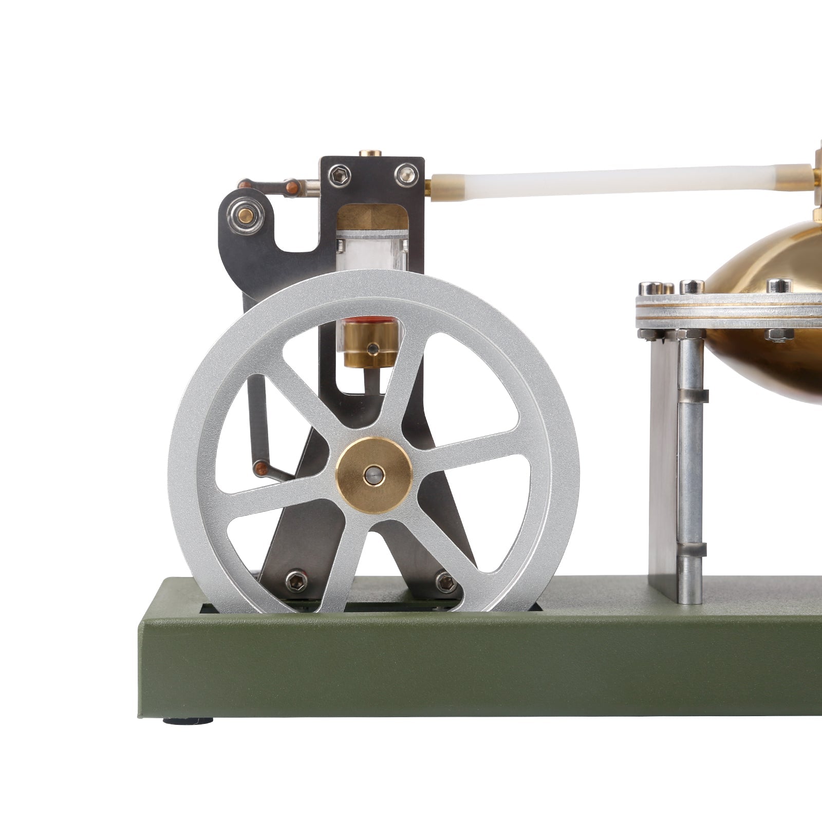 Vintage Brass Steam Engine Model with Transparent Cylinder - Educational STEM Toy Steam Engine Diyengmod