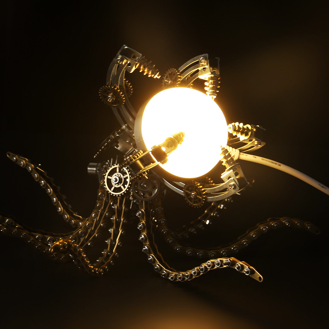 Steampunk Mechanical Octopus Desk Lamp Model DIY Craft Puzzle - 1060PCS Assembly Kit for Unique Home Decor and Creative Gifting 3D Puzzle Model Kit Diyengmod