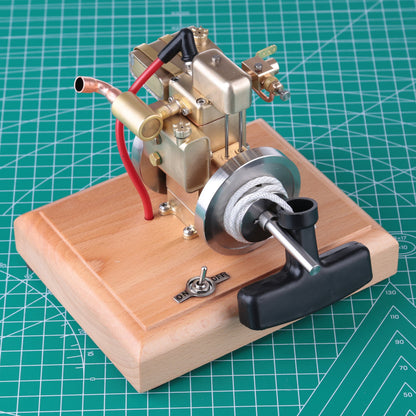 M12B 1.6cc Mini Water-Cooled Single-Cylinder 4-Stroke Gas Engine Model with Wooden Base Engine Models Diyengmod