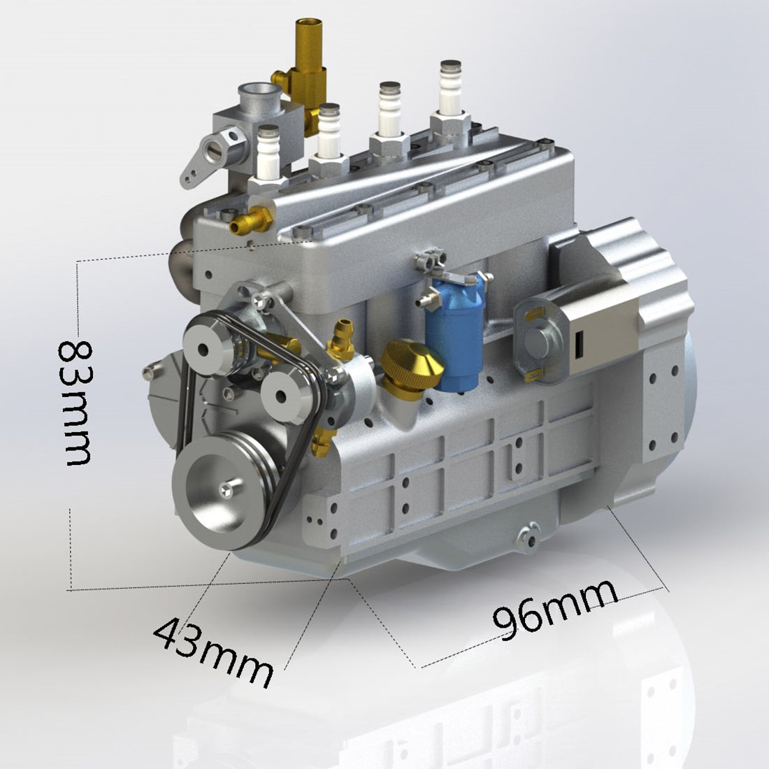 CISON FL4-175 17.5cc Inline 4-Cylinder 4-Stroke Water-Cooled Gas Engine for RC Vehicles and Aircraft Engine Model Diyengmod