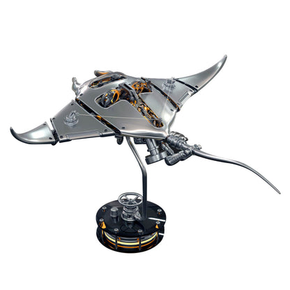 Illuminated 3D Metal Manta Ray Mechanical Model Kit - DIY Bionic Assembly 3D Puzzle Model Kit Diyengmod