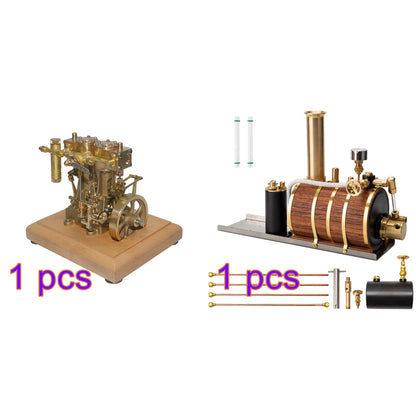 DIY Retro Vertical Double-Acting Steam Engine with 200ml Brass Boiler Model Steam Engine Diyengmod M30 with Speed Reducer