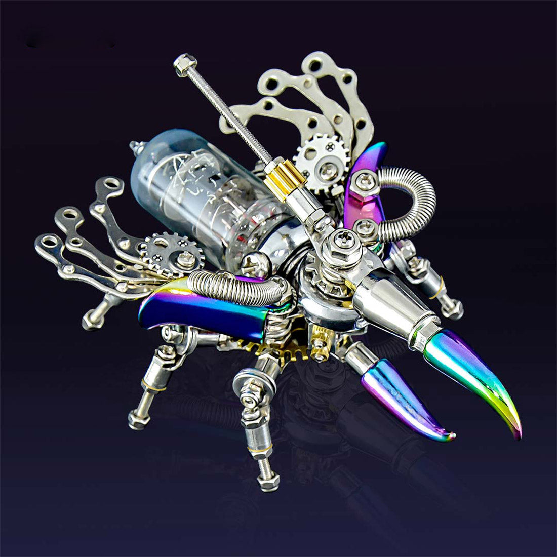 Colorful 3D Metal Mechanical Beetle Assembly Model Kit - 200PCS DIY Insect Toy 3D Puzzle Model Kit Diyengmod