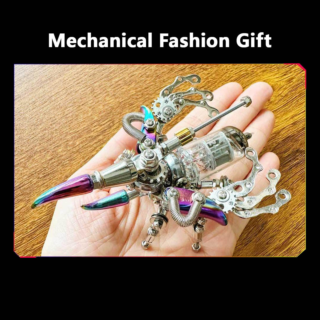 Colorful 3D Metal Mechanical Beetle Assembly Model Kit - 200PCS DIY Insect Toy 3D Puzzle Model Kit Diyengmod