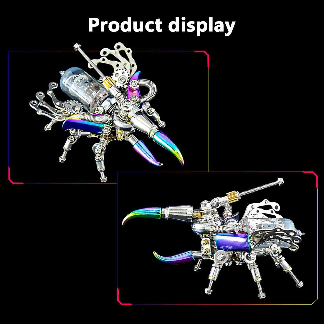 Colorful 3D Metal Mechanical Beetle Assembly Model Kit - 200PCS DIY Insect Toy 3D Puzzle Model Kit Diyengmod