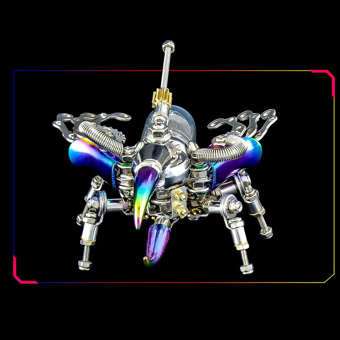 Colorful 3D Metal Mechanical Beetle Assembly Model Kit - 200PCS DIY Insect Toy 3D Puzzle Model Kit Diyengmod