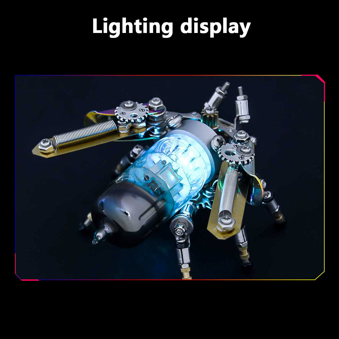 Colorful 3D Metal DIY Firefly Assembly Model - 200PCS Mechanical Insect Decoration 3D Puzzle Model Kit Diyengmod