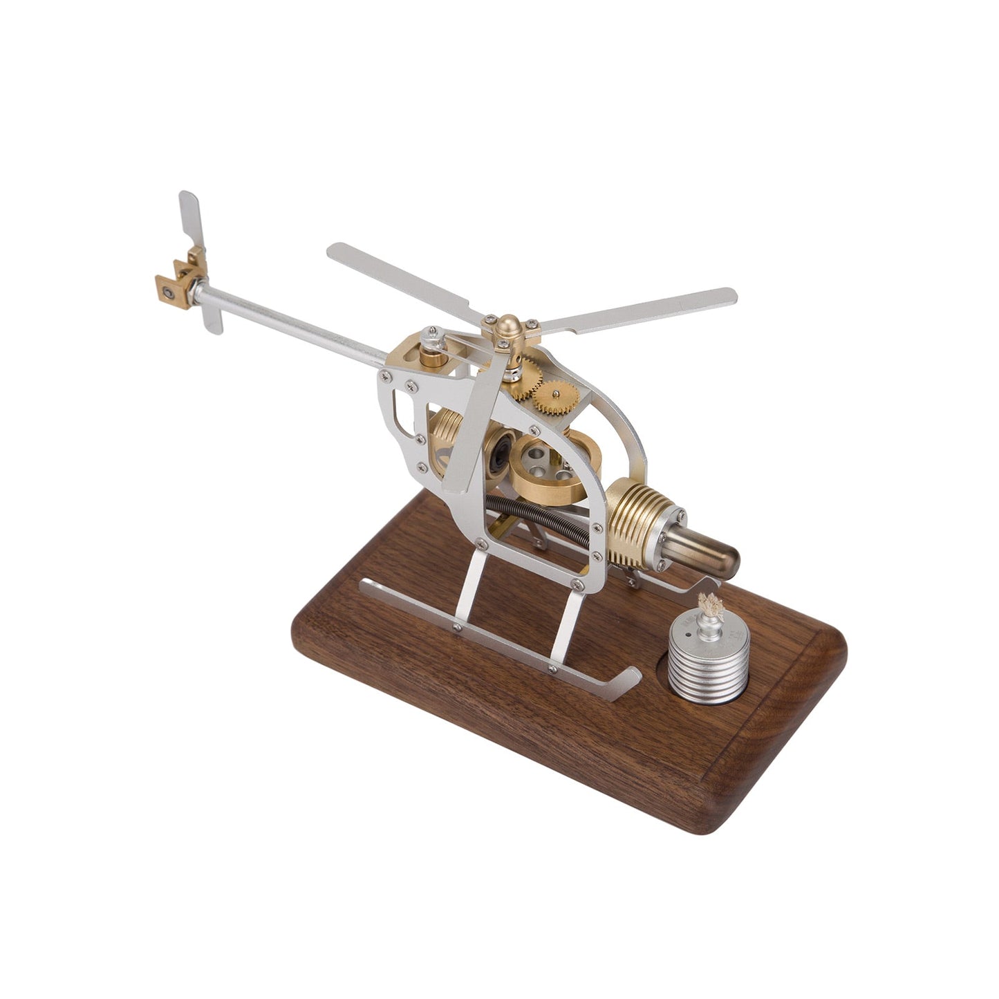 Stirling Engine Helicopter Model Kit - Educational DIY Hot Air Engine Assembly Set Engine Models Diyengmod