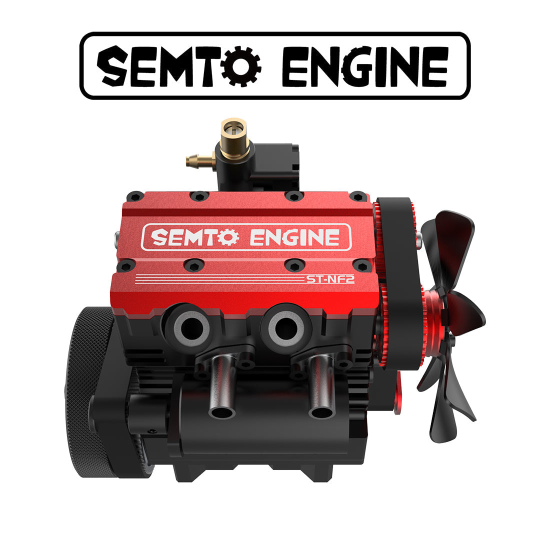 SEMTO ST-NF2 7.0cc Mini Inline Dual-Cylinder Four-Stroke Nitro Engine with Air Cooling Model Kit DIY Engine Diyengmod