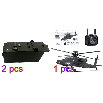 YU XIANG F11-S AH64 1/32 Scale Remote Control Apache Helicopter with GPS and 3D Stunt Capabilities RC Airplanes Diyengmod Without Camera With 2 Batteries