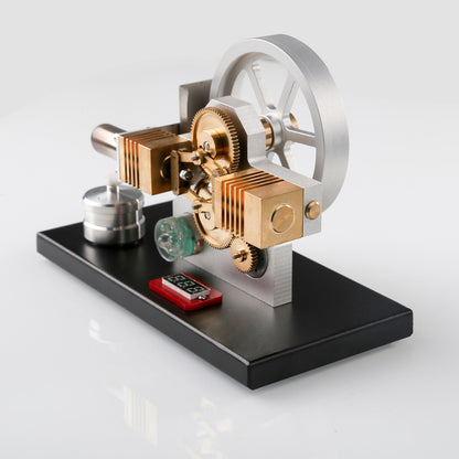 ENJOMOR LED Display Hot Air Stirling Engine Generator with Diamond Gear Drive - Educational Science Model Stirling Engine Diyengmod