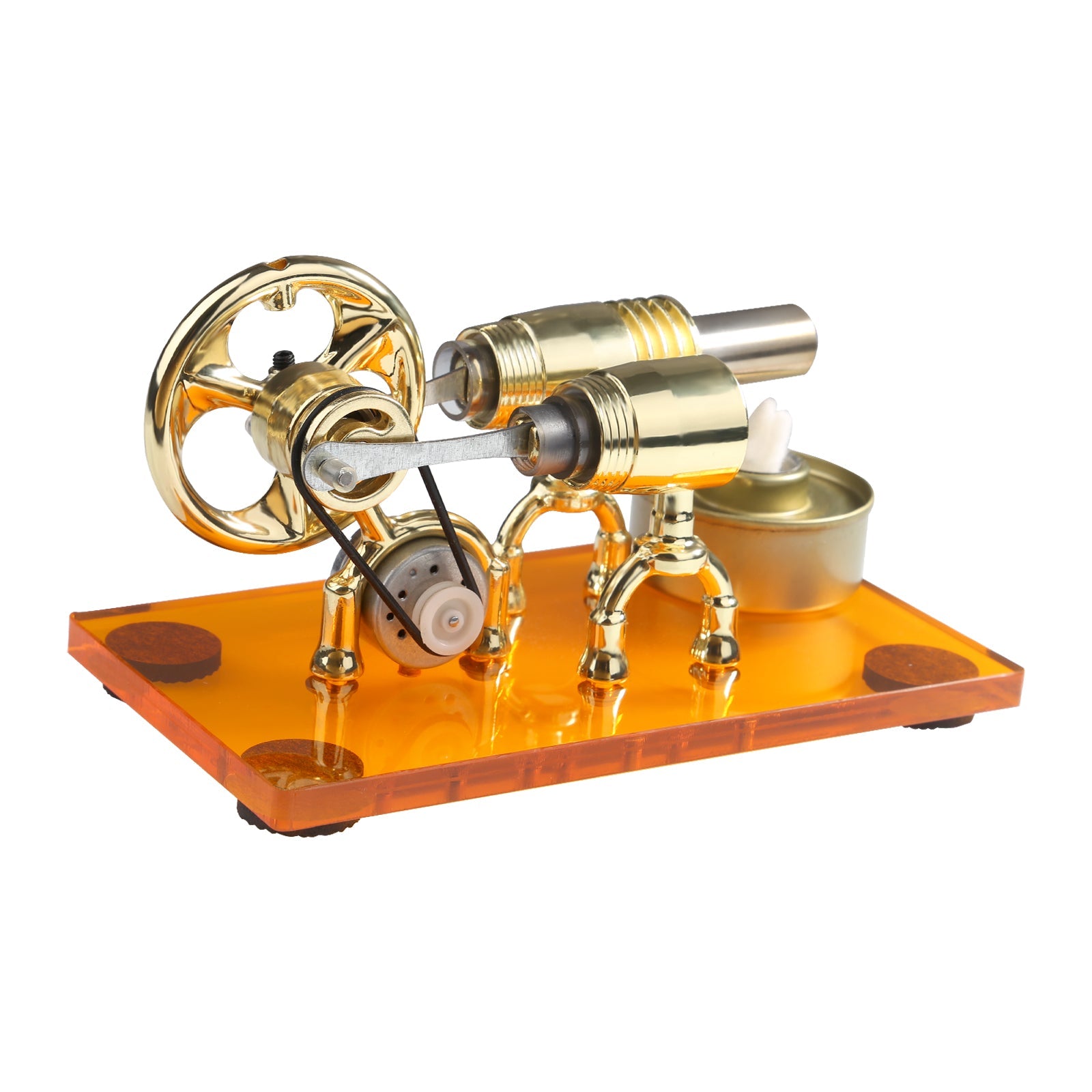 Stirling γ-Shape Hot-Air Engine Model with LED Illumination for Physics Education and Science Experiments Stirling Engine with LED Diyengmod