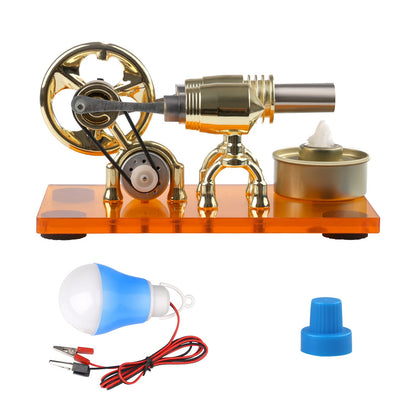 Stirling γ-Shape Hot-Air Engine Model with LED Illumination for Physics Education and Science Experiments Stirling Engine with LED Diyengmod