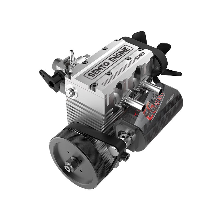 SEMTO ST-NF2 7cc SOHC Inline 2-Cylinder 4-Stroke Air-Cooled Nitro Engine Model Kit - Assemble Your Own Functional Engine RC Engine Diyengmod