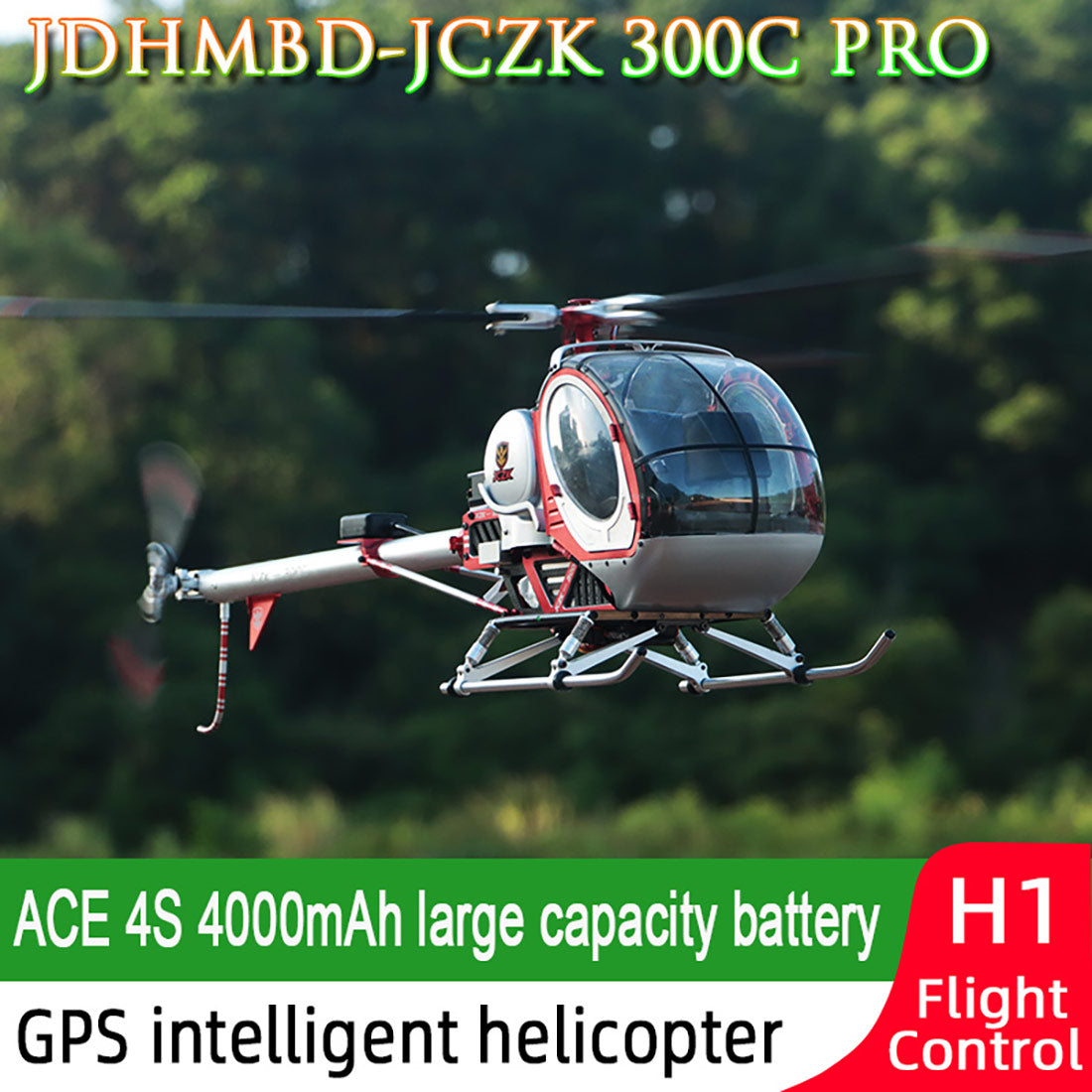 JCZK 300C PRO 2.4G 12CH Flybarless Remote Control Helicopter with H1 Smart Flight Control and GPS Navigation (Ready-to-Fly) RC Airplane Diyengmod