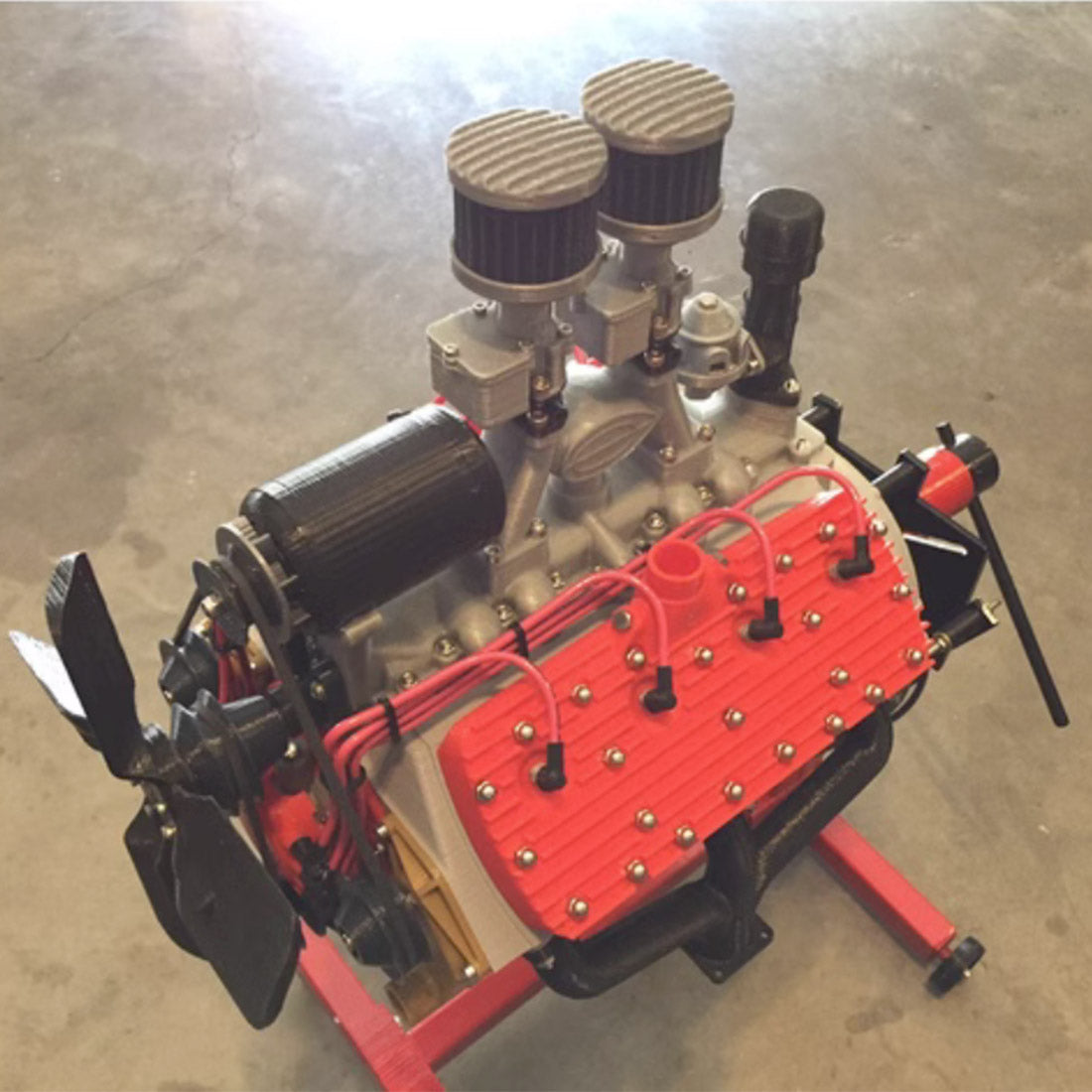 1/4 Scale Functional Flathead V8 Engine Model - Assembled 3D Printed Educational Toy for Engineers and Hobbyists Engine Models Diyengmod