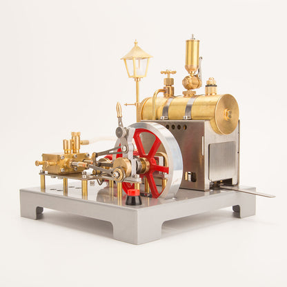 RETROL SE-02 Complete Metal Stationary Steam Engine Kit with Functional Boiler, Generator, and Illuminating Street Lamp Steam Engine Diyengmod