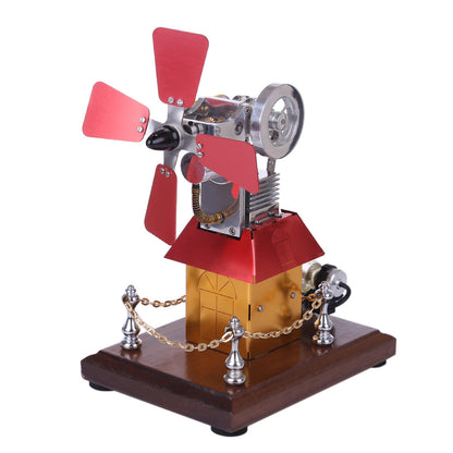 DIY Butane-Powered Stirling Engine Model with Unique Windmill Design Stirling Engine Diyengmod