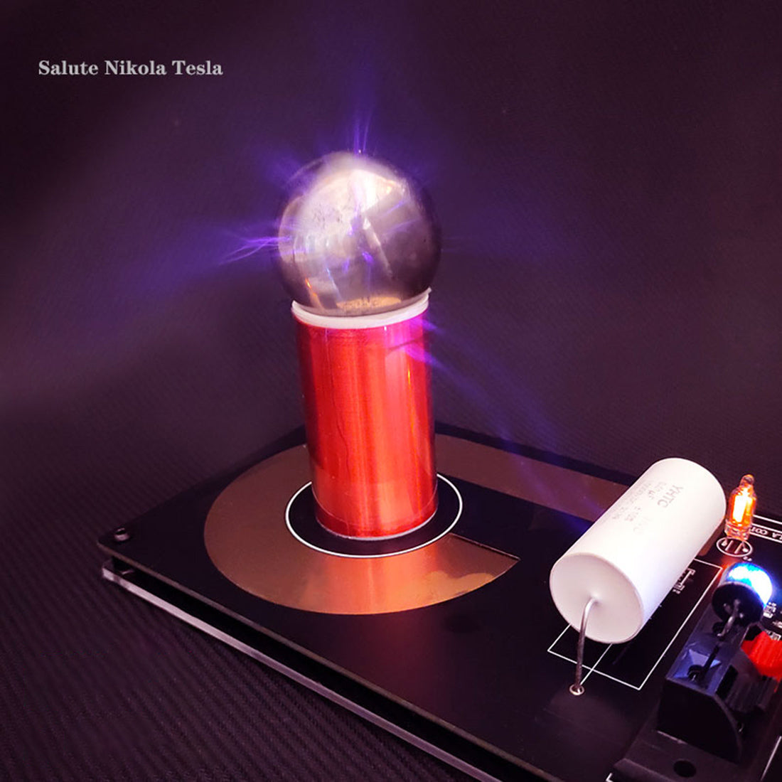 Mini SGTC Tesla Coil: Creative Experimental Technology Toy with 10cm Arc (US Plug) Engine Models Diyengmod