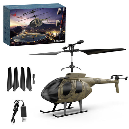 MD500 Green 2.4G RC Helicopter with 4CH Gyroscope - RTF Model for Beginners RC Airplane Diyengmod