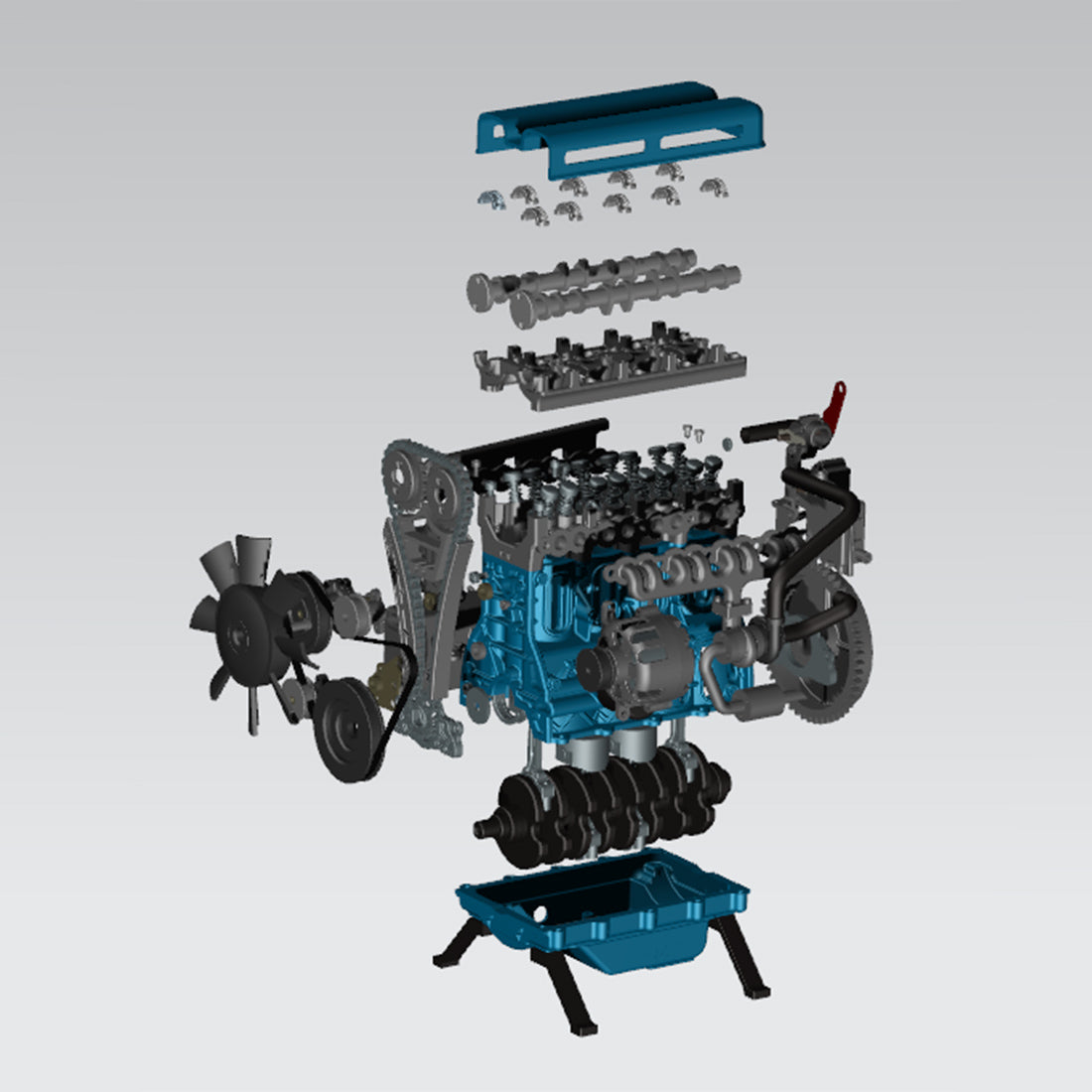 Metal Four-Cylinder Engine Assembly Kit - DIY Electric Car Engine Model DIY Engine Diyengmod