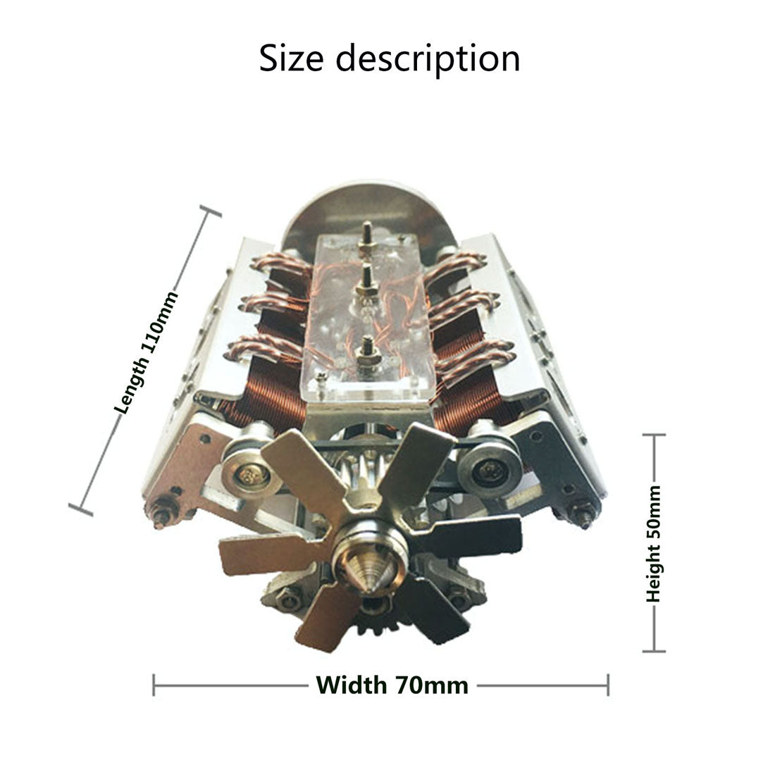 V6 Electromagnetic Engine Simulator with Hexagonal Fans for 1/10 Scale Model Car Educational Kit Engine Models Diyengmod