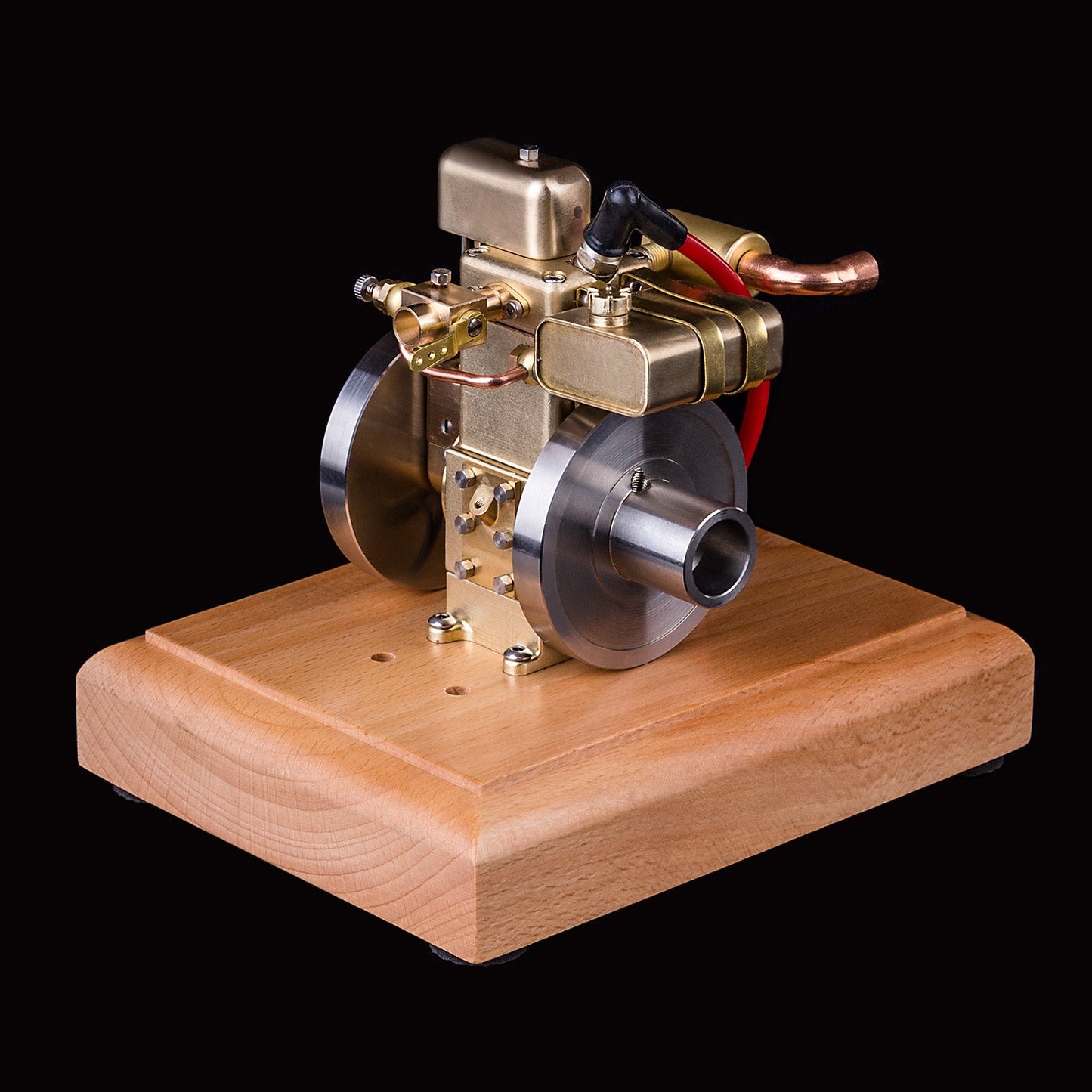 M12B 1.6cc Mini Water-Cooled Single-Cylinder 4-Stroke Gas Engine Model with Wooden Base Engine Models Diyengmod