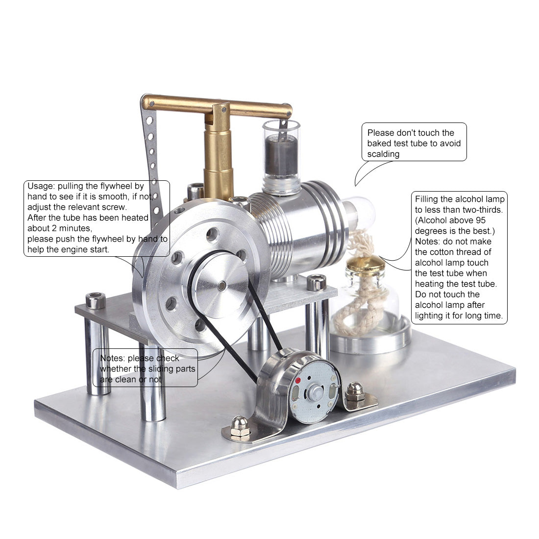 DIY Hot Air Stirling Engine Model Kit - Educational Build Your Own Stirling Engine Toy Stirling Engine Diyengmod