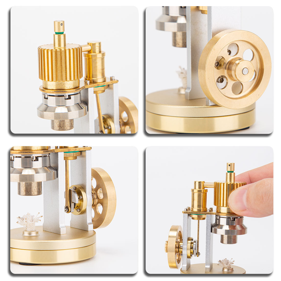 ENJOMOR Miniature Ringbom Stirling Engine Model Kit - Free-Piston Hot Air External Combustion Engine Engine Models Diyengmod