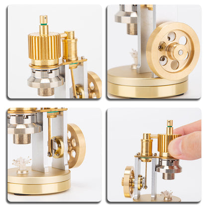 ENJOMOR Miniature Ringbom Stirling Engine Model Kit - Free-Piston Hot Air External Combustion Engine Engine Models Diyengmod