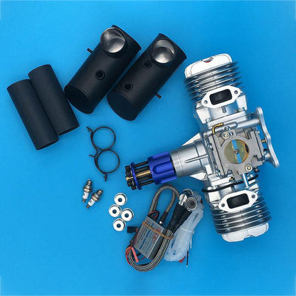 DLE130 130CC Twin-Cylinder 2-Stroke Air-Cooled Gasoline Engine for RC Aircraft RC Airplane Diyengmod