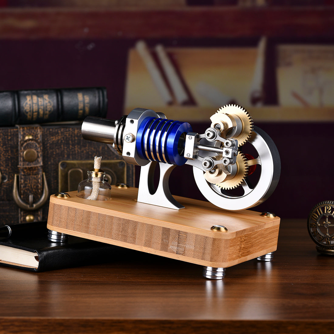 ENJOMOR Unique Rhombic Hot Air Stirling Engine Model - Educational Toy for Science and Engineering Enthusiasts Engine Models Diyengmod