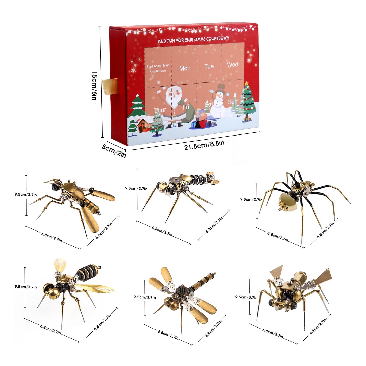 Steampunk 3D Metal Insect Puzzle Kit - DIY Mechanical Assembly Model for Creative Gifting - 650+ Pieces Advent Calendar Challenge 3D Puzzle Model Kit Diyengmod