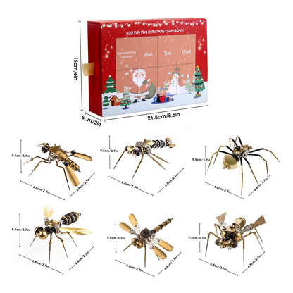 Steampunk 3D Metal Insect Puzzle Kit - DIY Mechanical Assembly Model for Creative Gifting - 650+ Pieces Advent Calendar Challenge 3D Puzzle Model Kit Diyengmod