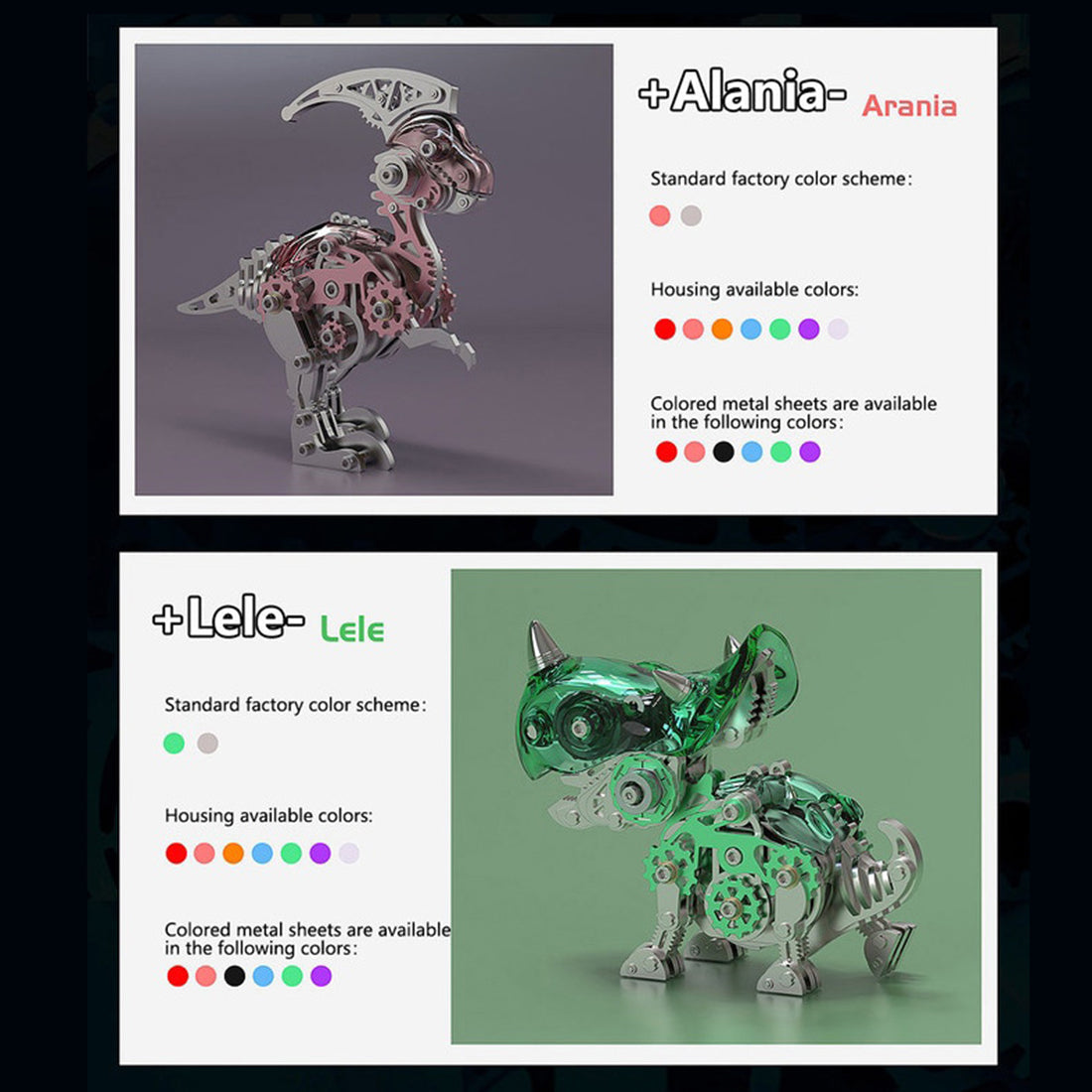 DIY 3D Metallic Parasaurolophus Dinosaur Model Kit - 160 Pieces Assembly Set 3D Puzzle Model Kit Diyengmod