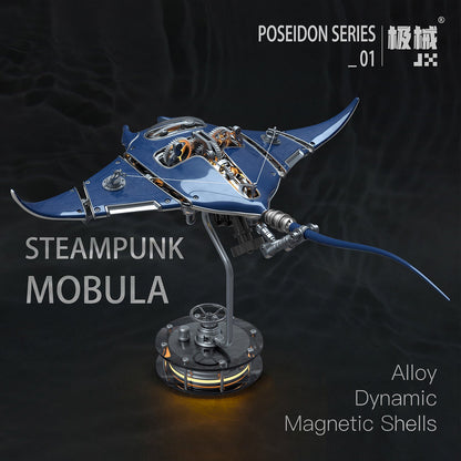 Illuminated 3D Metal Manta Ray Mechanical Model Kit - DIY Bionic Assembly 3D Puzzle Model Kit Diyengmod