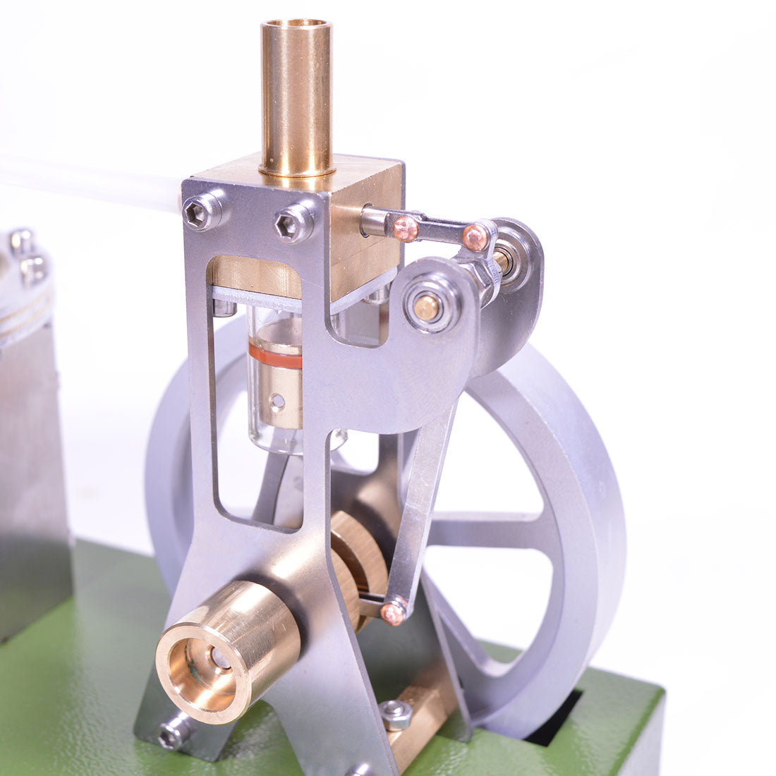 Vintage Brass Steam Engine Model with Transparent Cylinder - Educational STEM Toy Steam Engine Diyengmod