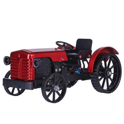 Red DIY RC Metal Tractor Assembly Kit - Educational Remote Control Model with APP Control RC Car Diyengmod