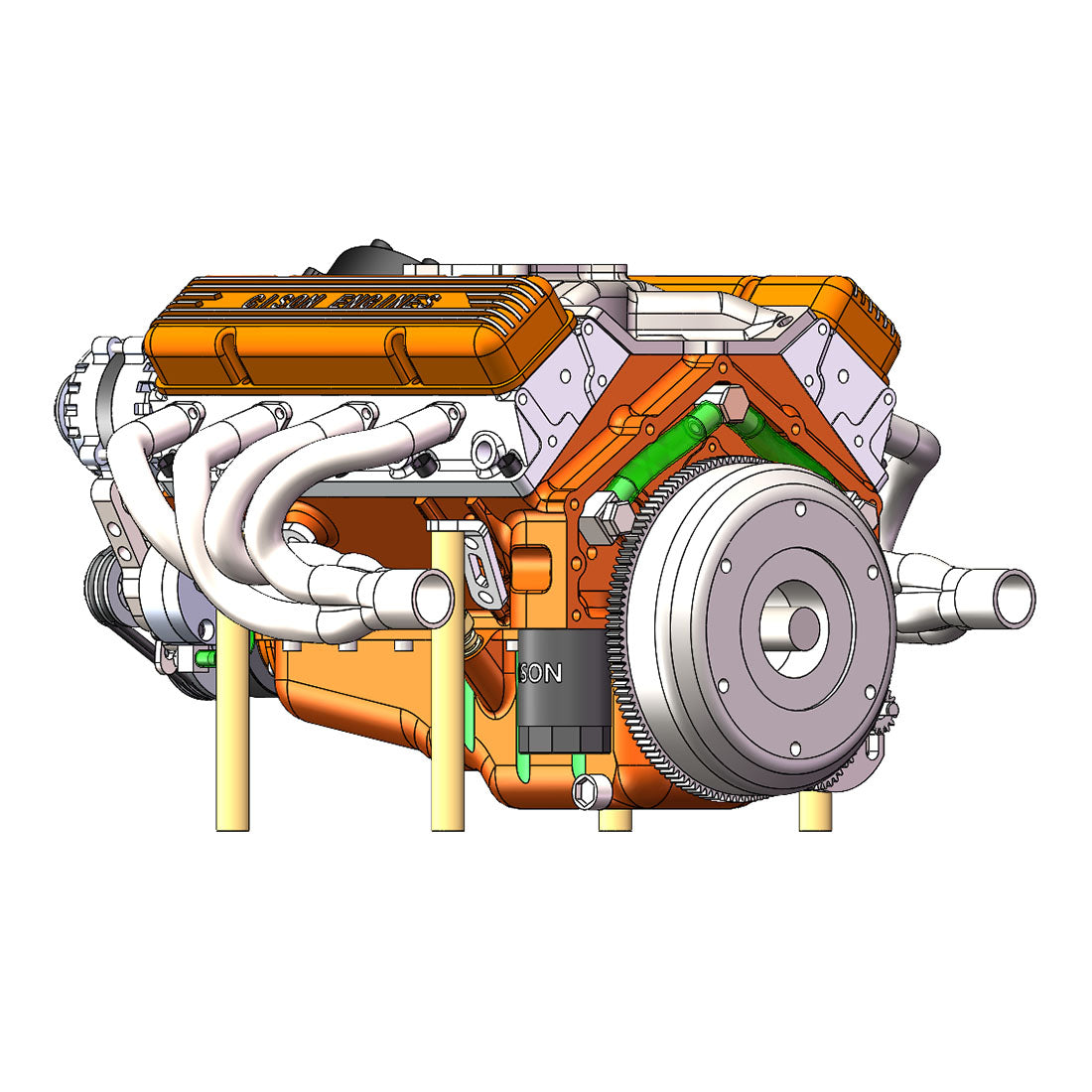 CISON 44CC V8 Gas Engine Model Kit - Build Your Own Functional 1/6 Scale Water-Cooled OHV 4-Stroke Engine DIY Engine Diyengmod