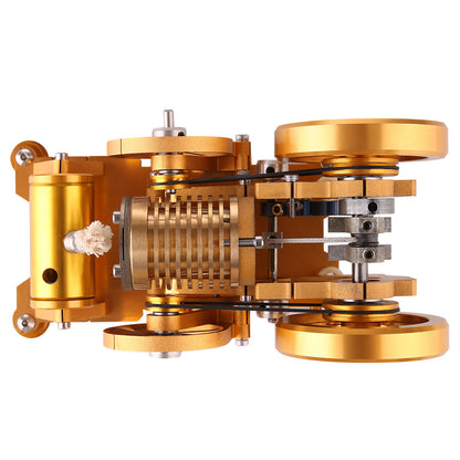 Brass Cylinder Vacuum Stirling Engine Model with CNC Aluminum Frame - DIY Flame Eater Toy Stirling Engine Diyengmod